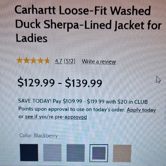 Carhartt Blackberry Sherpa Lined Hooded Jacket - Picture 2 of 4